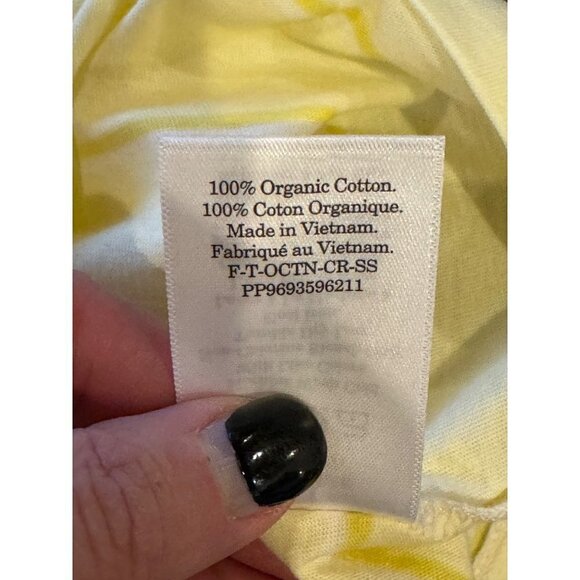 Everlane Yellow Striped Short Sleeve The Organic Cotton Crew Neck T‎ Shirt L NWT - Picture 11 of 11